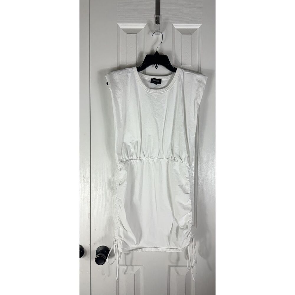 Bardot Toni Shoulder Womens White Mini Ruched Dress Size M